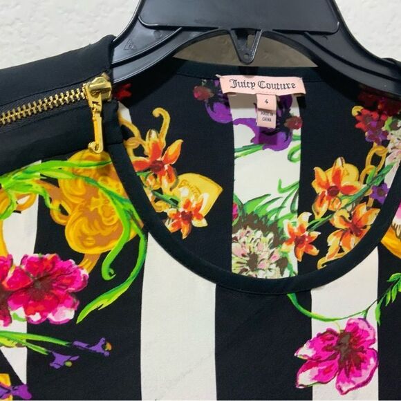 Juicy Couture Silk Dress With Floral Pattern size 4 - Picture 3 of 13